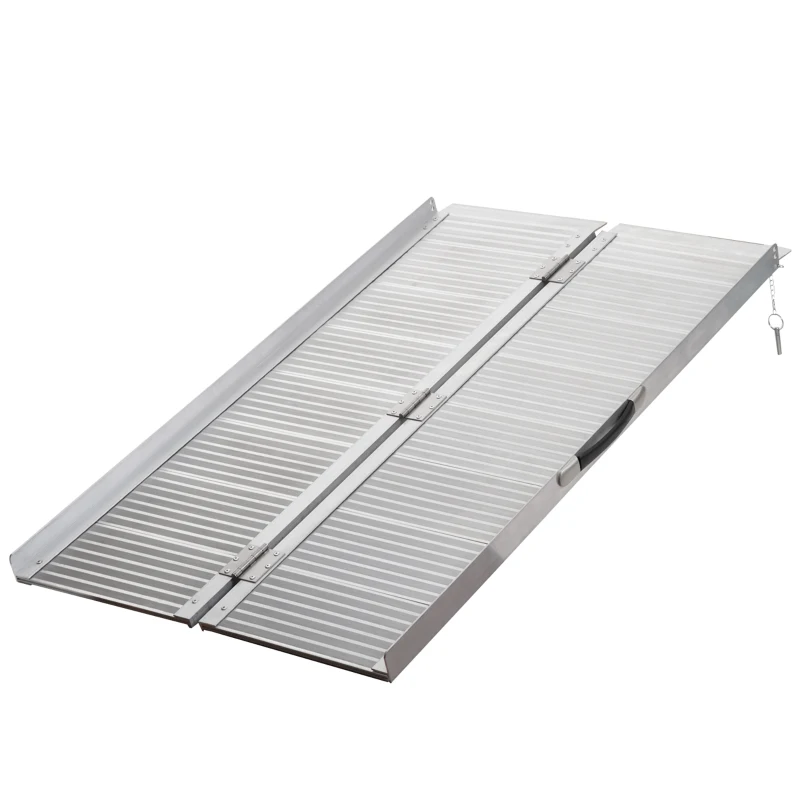 HOMCOM 4ft Folding Aluminum Wheelchair Ramp Scooter Portable Mobility Assist Suitcase Access Aid Disabled