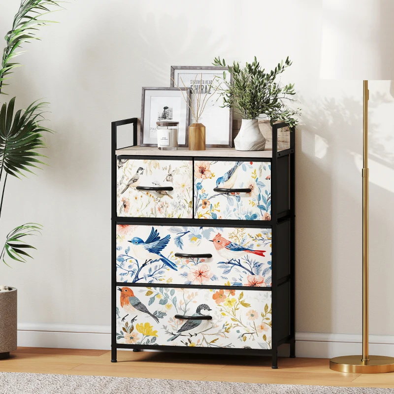 HOMCOM 4-Drawer Chest of Drawers - White