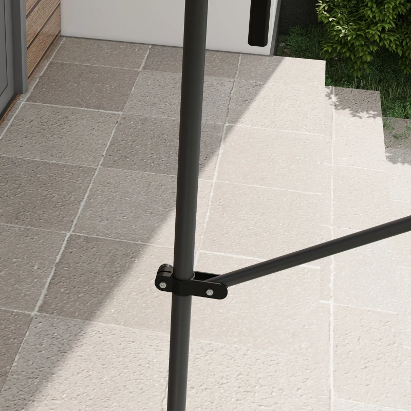 Outsunny Store banne autoportant manuel rétractable 2,5 x 1,2 x 2,1-3 m inclinaison réglable métal alu polyester gris foncé