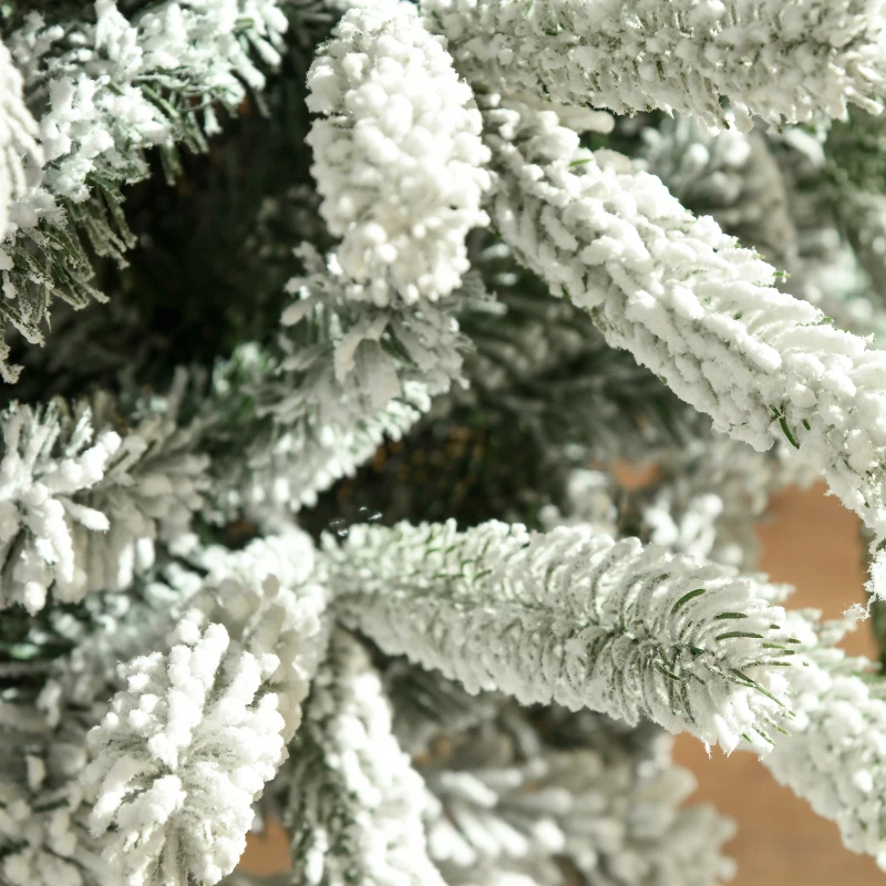 HOMCOM Sapin de Noël Artificiel enneigé Ø 90 x 150H cm 521 Branches épines Imitation Nordmann Grand réalisme