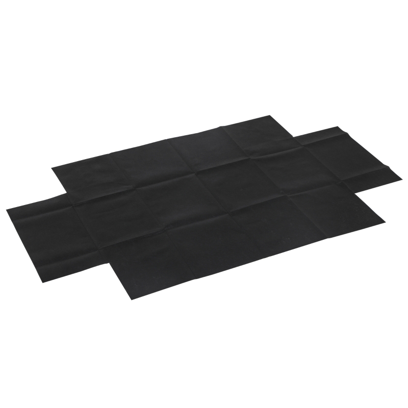 Outsunny Verhoogd bed met wielen plantentafel bloembak met afvoer massief houten vliesstof