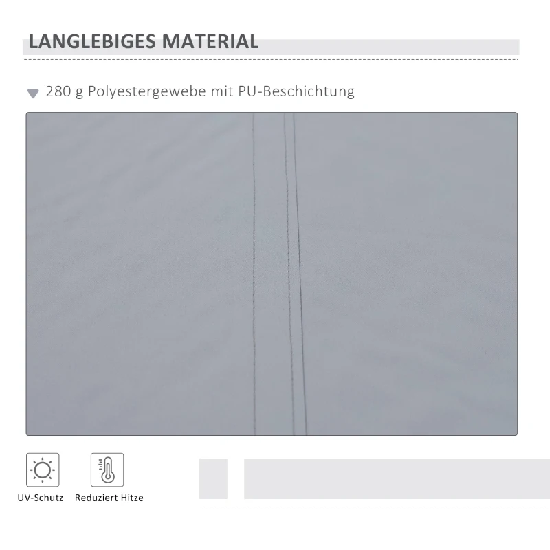 Outsunny voortent met handslinger aluminium wit + beige 395 x 245 cm