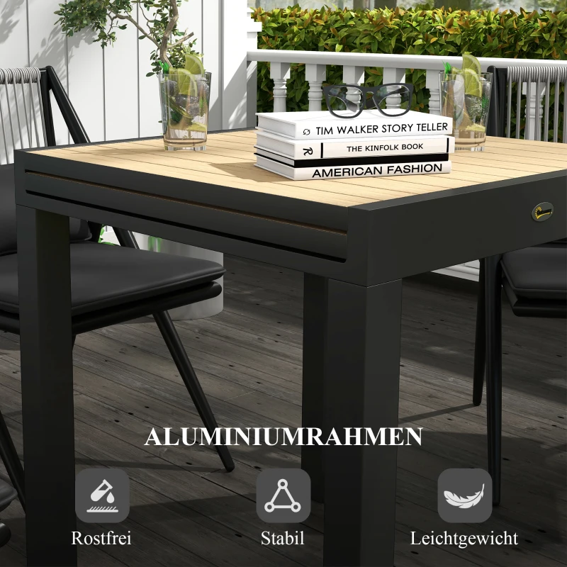 Outsunny Tuintafel, weerbestendig, 162 x 80 x 75 cm, Geel