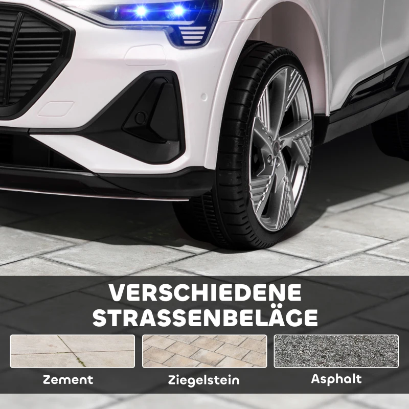HOMCOM kindervoertuig elektrische auto elektrische kinderauto voor kinderen vanaf 3 jaar wit(m-8)