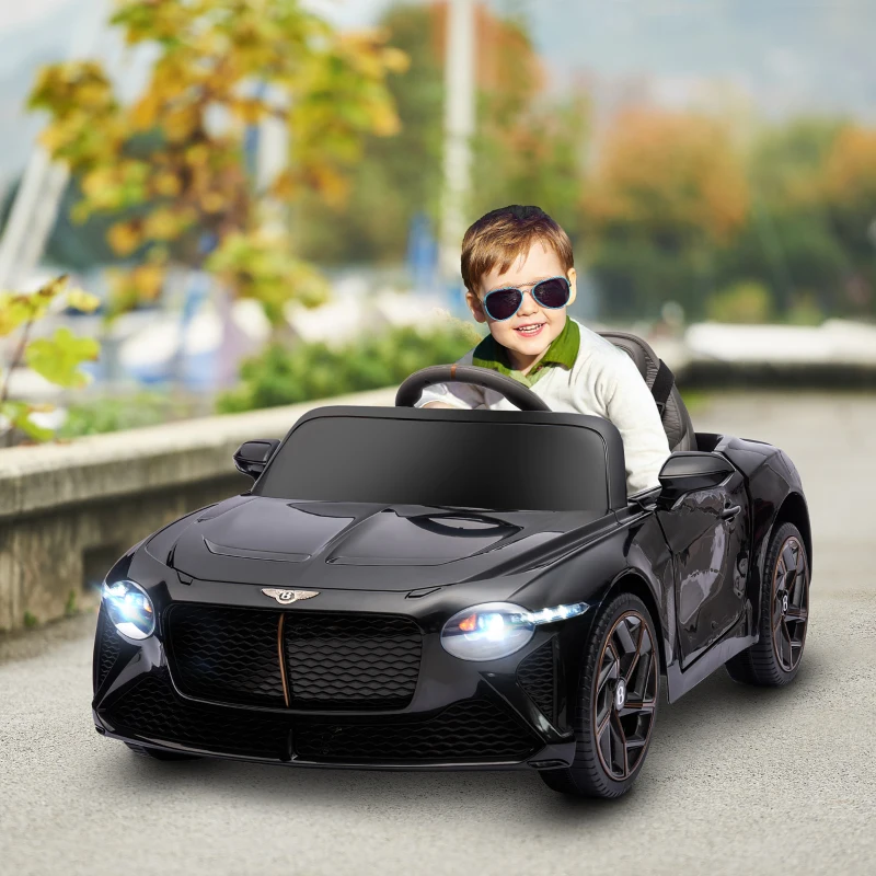 HOMCOM Voiture électrique pour enfant de 3 à 5 ans 2 moteurs 12V 25W 3-5 Km/h télécommande 2,4G Bentley Bacalar noir