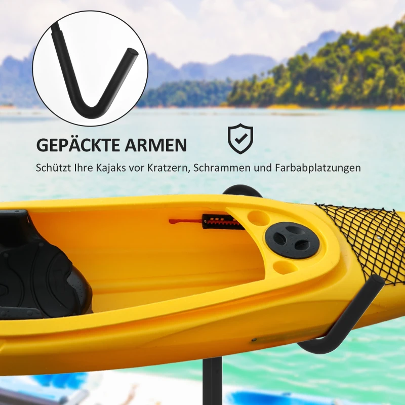 SPORTNOW Kajak, surfboard en stand-up paddle houder - Verstelbaar metalen frame (144-180 cm)