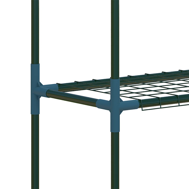 Outsunny plantenrek, set van 2, elk met 4 planken, gecombineerd of afzonderlijk te gebruiken, staal, groen, 70 x 27 x 110 cm