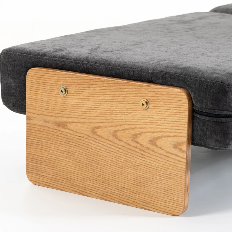 HOMCOM 2-in-1 slaapfauteuil met bedfunctie, slaapbank met 2 wasbare kussens en zijvakken voor woonkamer of slaapkamer