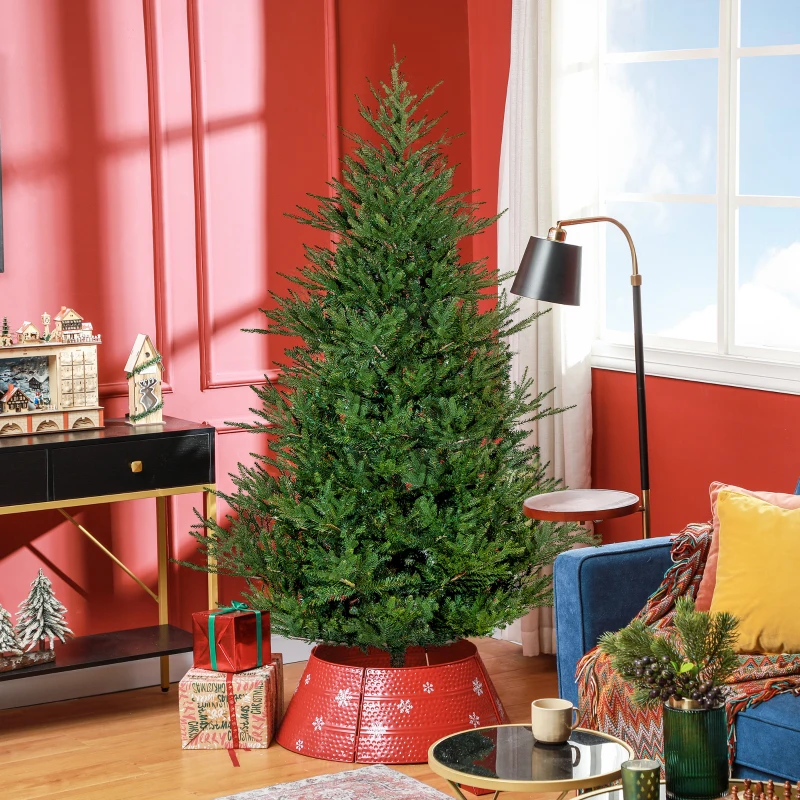 HOMCOM Kerstboom 180 cm, Realistisch Uiterlijk, Snelle Opzet, Incl. Standaard, Brandvertragend Kunststof