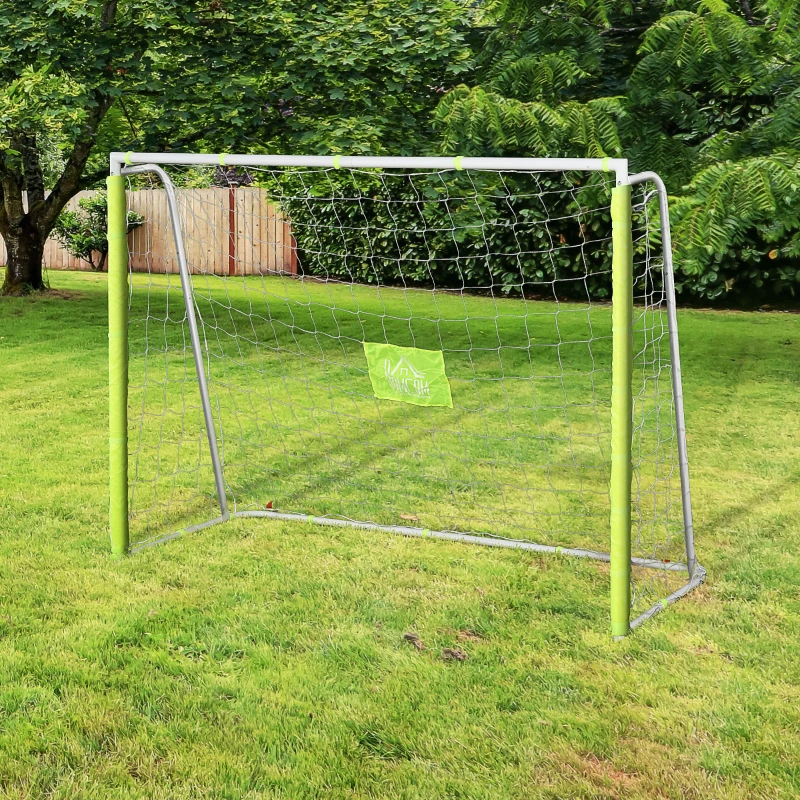 HOMCOM Fußballtor mit Metallrahmen und Netz für Fußballtraining im Garten, im Freien 186x62x123 cm Gelb
