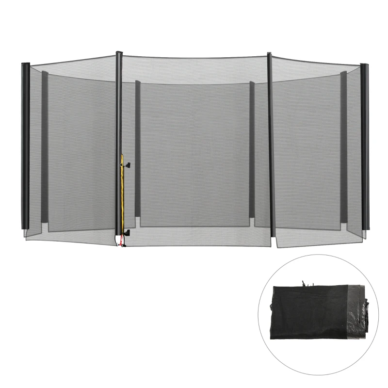 HOMCOM 13ft Trampoline Net Replacement Safety Net Enclosure Net Spare w/ 8 Poles