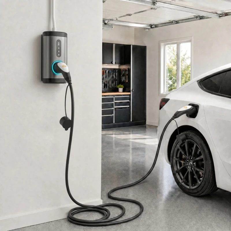 HOMCOM Type 2 EV Charging Cable, 7kW, 32A, Mode 3, 1-Phase, 10m Type 2 to Type 2 EV Extension Cable for EVs, PHEVs