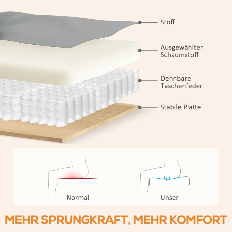 HOMCOM Massagestoel met rugleuningfunctie, kunstleer, elektrisch verstelbaar, voetsteun, zijvak, stalen frame, grijs(m-7)