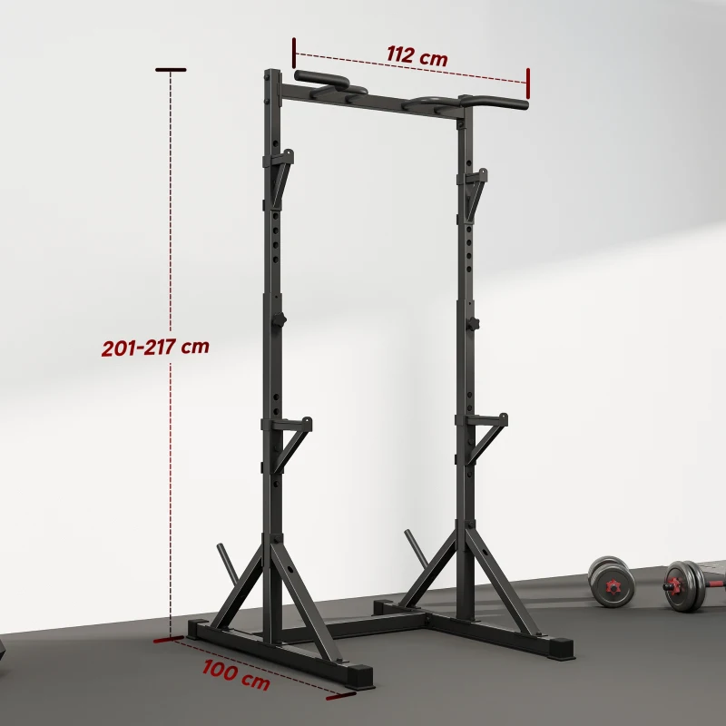 SPORTNOW Halterstandaard 2 niveaus schijfopslag van staal halterhouder tot 200 kg belastbaar Squat Rack