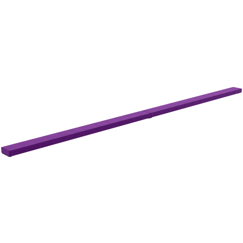 HOMCOM Opvouwbare Evenwichtsbalk, Antislip, Suède Bekleding, Stevig Hout, 210 x 10 x 6,5 cm, Paars(m-10)