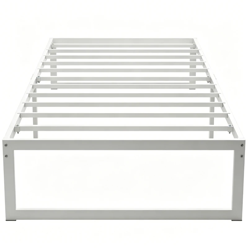 HOMCOM Bedframe met opbergruimte en lattenbodem, 32,5 cm hoog, stil, 200 x 90 cm, wit