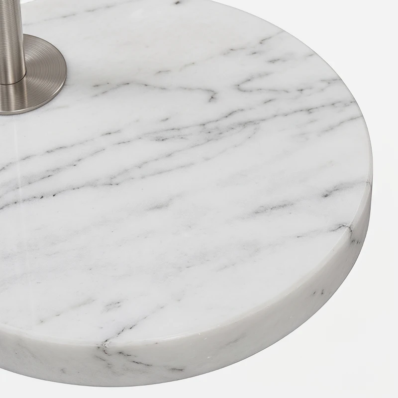 HOMCOM vloerlamp, boogdesign met marmeren voet, 167 cm, zilver