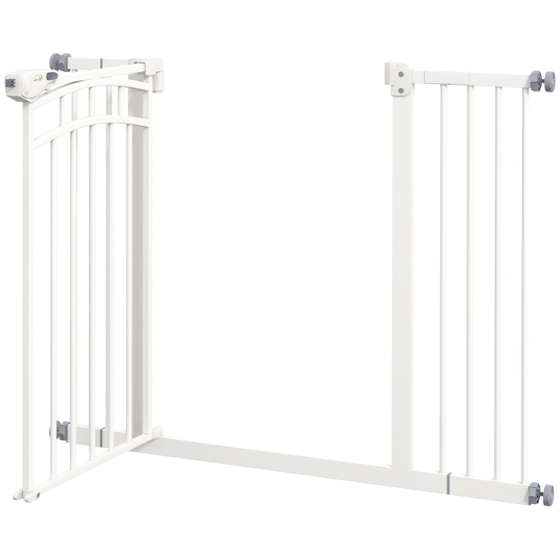 PawHut Hondentraphek, automatisch sluiten, eenvoudige bediening, 100 cm x 4 cm x 76 cm, Wit