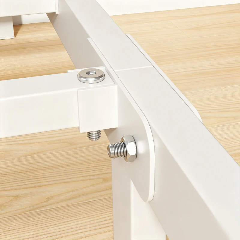 HOMCOM Bedframe met opbergruimte en lattenbodem, 32,5 cm hoog, stil, 200 x 90 cm, wit