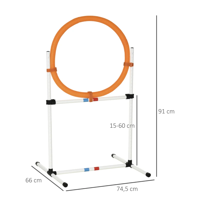 PawHut Hondentrainingsset springring voor huisdieren behendigheidstraining met PE-draagtas