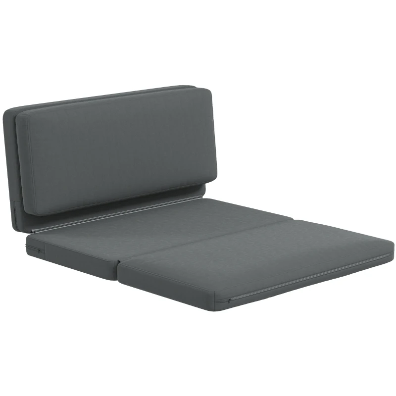 HOMCOM 3-in-1 Opvouwbare Relaxstoel, Gastenmatras, Deelbaar, 138 cm breed, Donkergrijs(m-9)