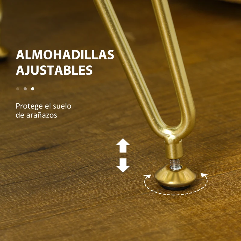 HOMCOM Banco Pie de Cama Tapizado en Terciopelo Reposapiés con Patas de Metal y Asiento Acolchado Crema