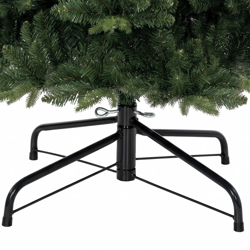 HOMCOM Realistische kunstkerstboom 180 cm met 1237 takpunten en metalen standaard, groen