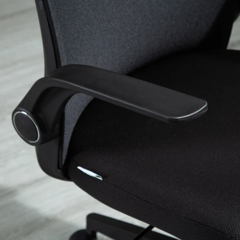 Vinsetto Silla de Oficina Ergonómica Silla Escritorio Giratoria para Adolescentes Ajustable en Altura con Reposabrazos Abatible Soporte Lumbar y Respaldo Transpirable Ligera 57x61x93-102 cm Negro