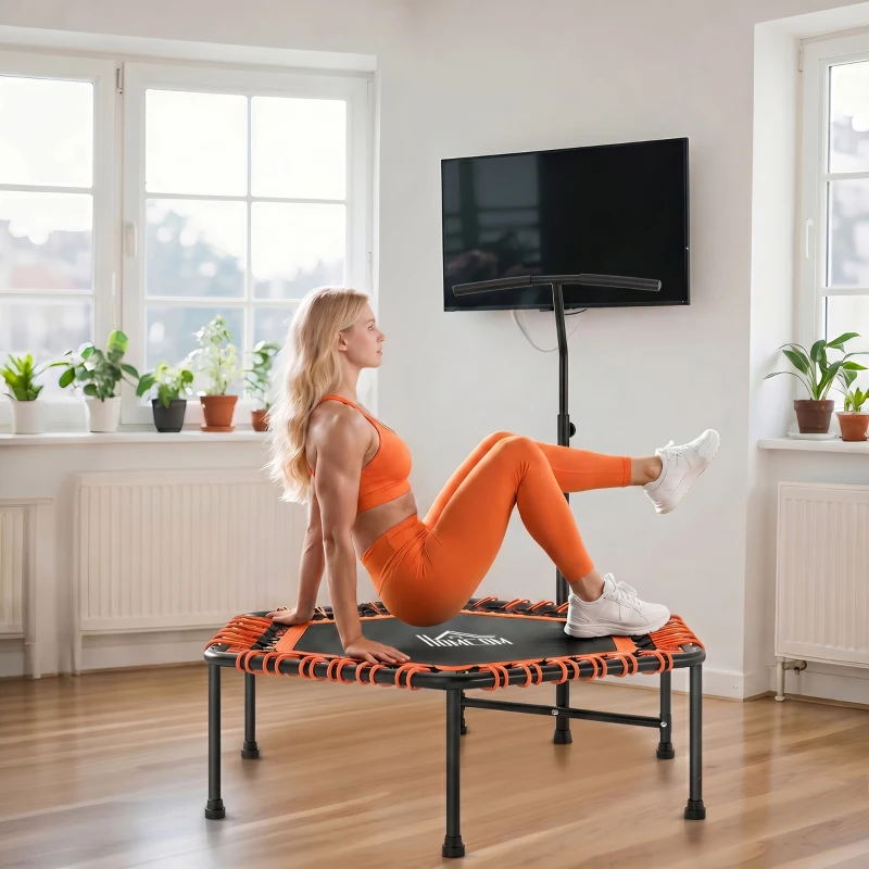 HOMCOM Fitnesstrampoline trampoline tuintrampoline voor yoga 121,92 x 121,92 x 138cm
