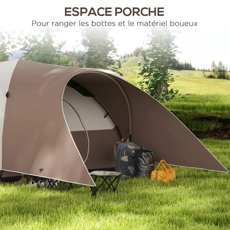 Outsunny Tente de camping familiale 7 personnes étanche ventilée avec sac de transport, dim. 550L x 300l x 198H cm