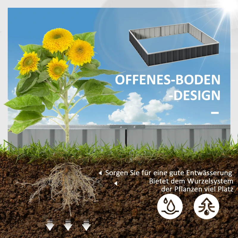 Outsunny hoogslaper staal 258 cm x 90 cm x 30 cm