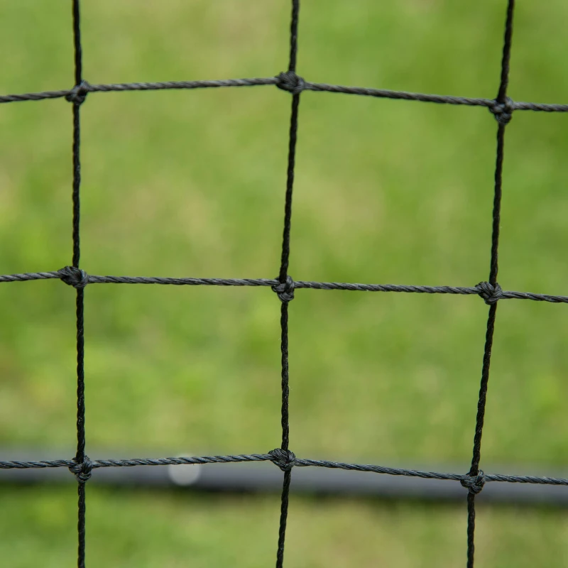 HOMCOM Voetbal Rebounder Kickback Doel – Verstelbaar Terugkaatsnet voor Voetbaltraining, Metalen Buis met PE-Net, 96 x 80 x 96 cm Zwart