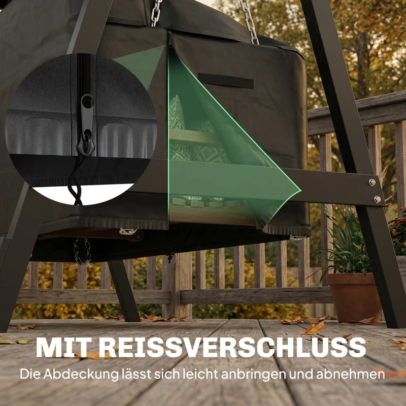 Outsunny 3-zits tuinbank beschermhoes, waterdicht, winddicht en UV-bestendig, 420D Oxford-weefsel