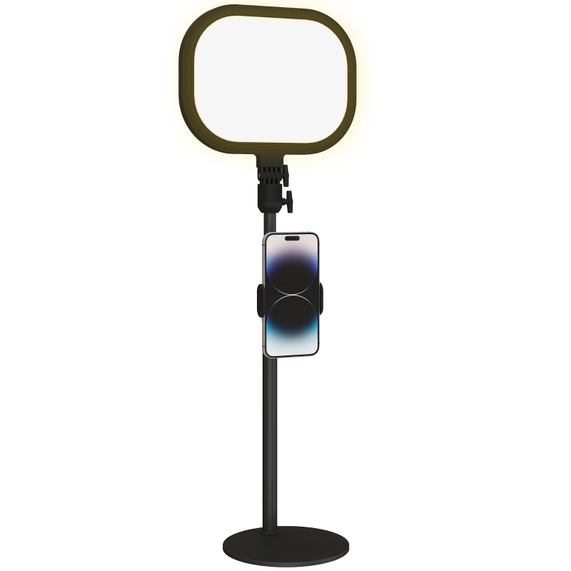 HOMCOM LED-nachtkastlamp, 10 dimstanden, 5 kleurtemperaturen, geheugenfunctie, metaal, zwart
