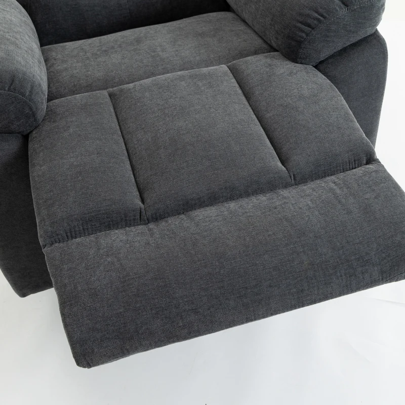 HOMCOM Relaxfauteuil 360° draaibare massagestoel met verwarming, massage en chenille stof, donkergrijs