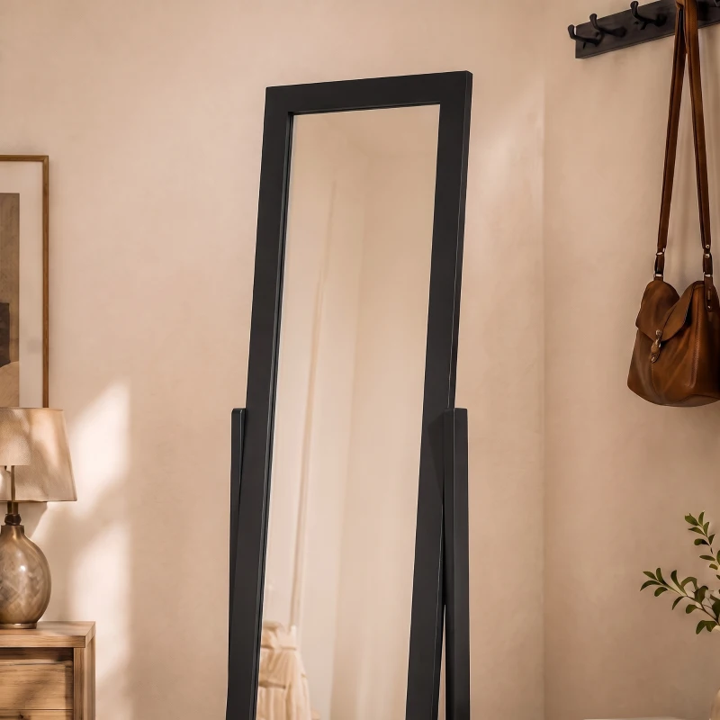 HOMCOM Freestanding Adjustable Angle Dressing Mirror, Full Length Mirror for Bedroom, Living Room, 148 x 47 cm, Black