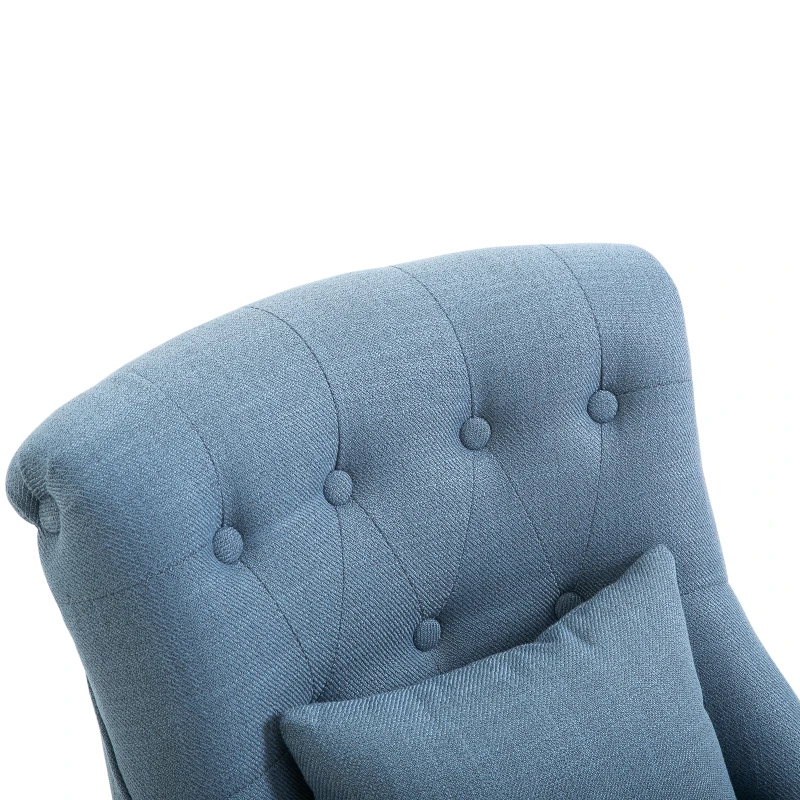 HOMCOM relaxstoel met rugkussen tv-stoel fauteuil verhoogde poten linnen