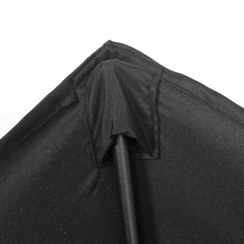 Outsunny Parasol Ø196 cm met Kantelfunctie, Zeshoekig voor Strand, Balkon en Tuin, Zwart
