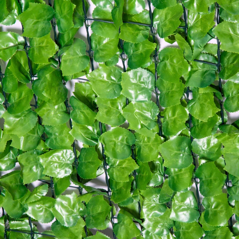 Outsunny Kunsthaag wanddecoratie privacy haag planten haag lichtgroen