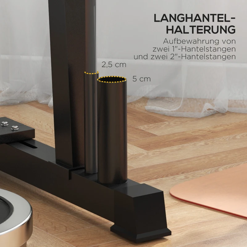 SPORTNOW hantelstandaard voor dumbells, kantelbare dumbells, halterschijven, 3 niveaus, aanpasbaar, staal, 131 x 75 x 80 cm, zwart(m-6)