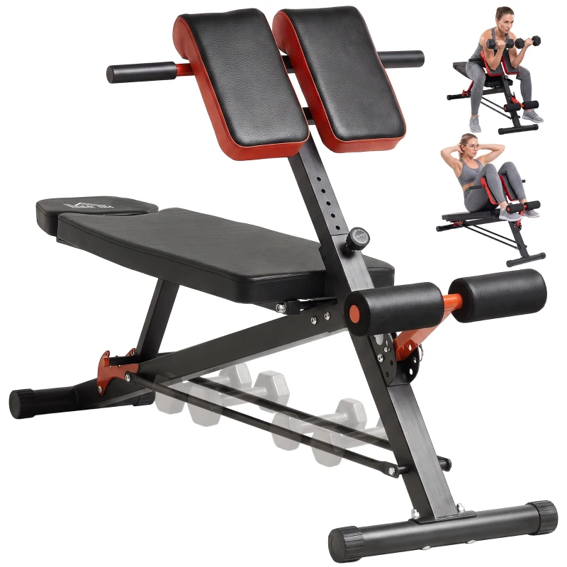 HOMCOM halterbank fitnessbank schuine bank multifunctioneel buiktrainer verstelbaar rvs zwart 64 x 146 x 73,5-85 cm | Aosom.nl(m-14)