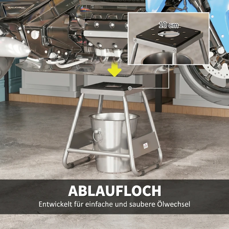 HOMCOM Universele Motorstandaard, Draagvermogen tot 500 kg, Stalen Constructie, Grijs