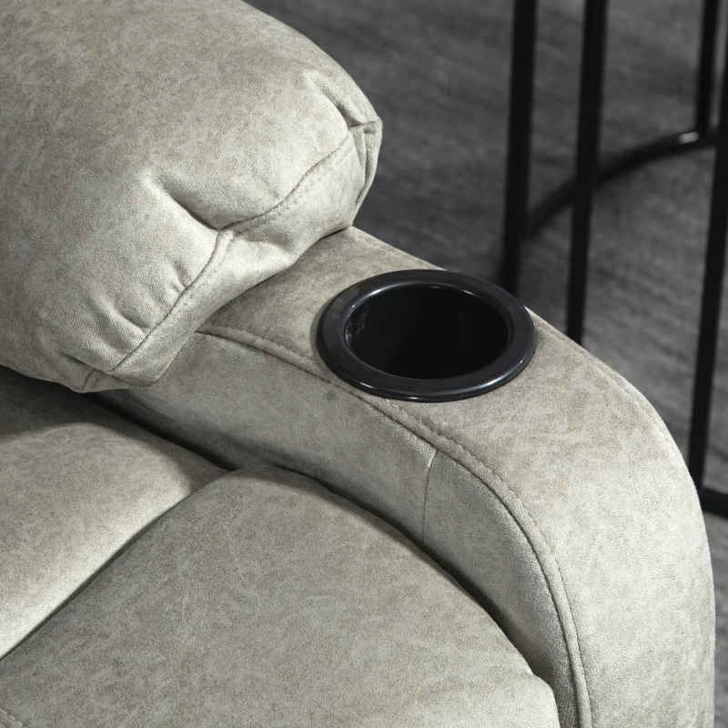 HOMCOM Relaxfauteuil met Voetensteun en Ligfunctie, incl. Bekerhouders, tot 150 kg, Bruin