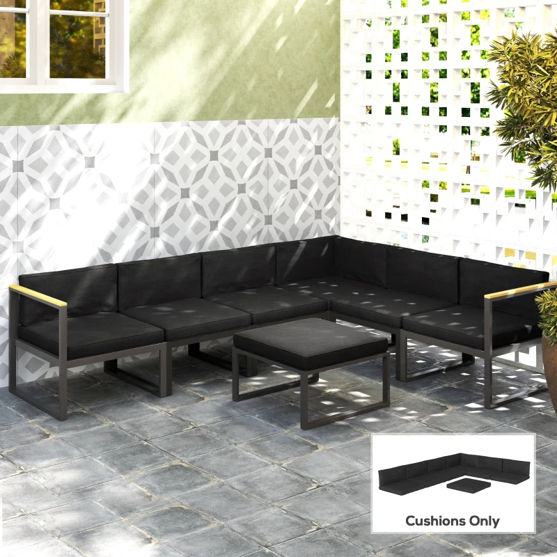 Outsunny 14-piece Dining Set Cushions - Black