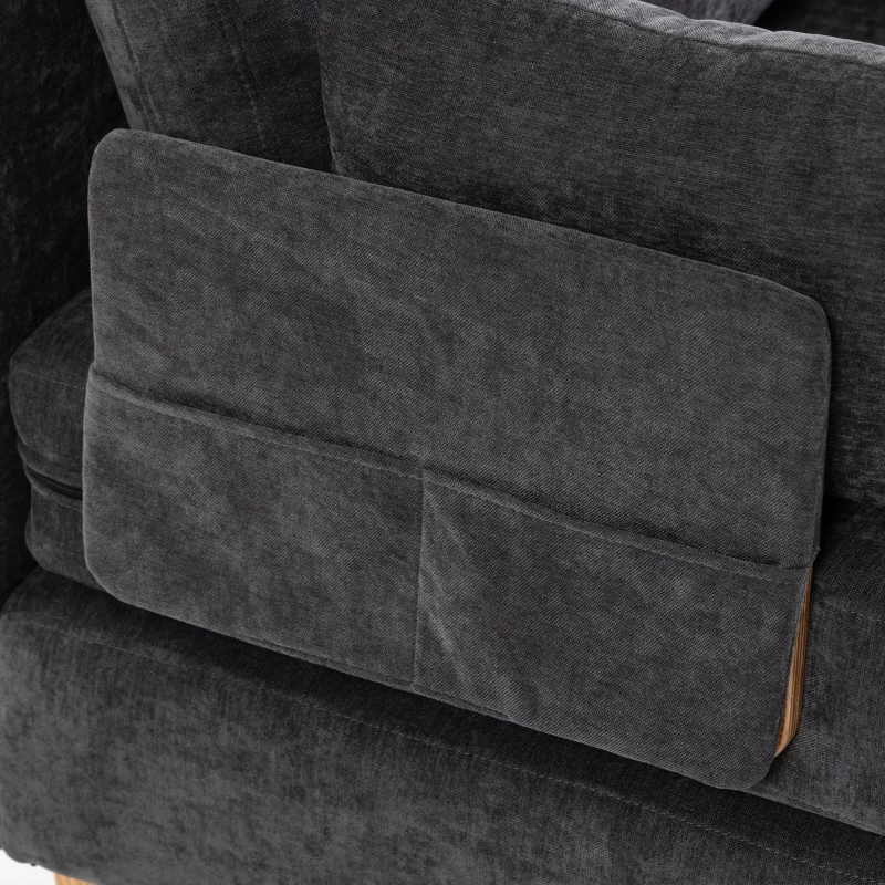 HOMCOM 2-in-1 slaapfauteuil met bedfunctie, slaapbank met 2 wasbare kussens en zijvakken voor woonkamer of slaapkamer