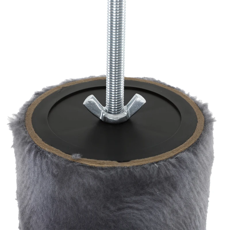 PawHut Plafondhoge krabpaal 225-255 cm, verstelbare kattenboom met 5 niveaus, 3 sisal krabpalen, hangmat en platformen