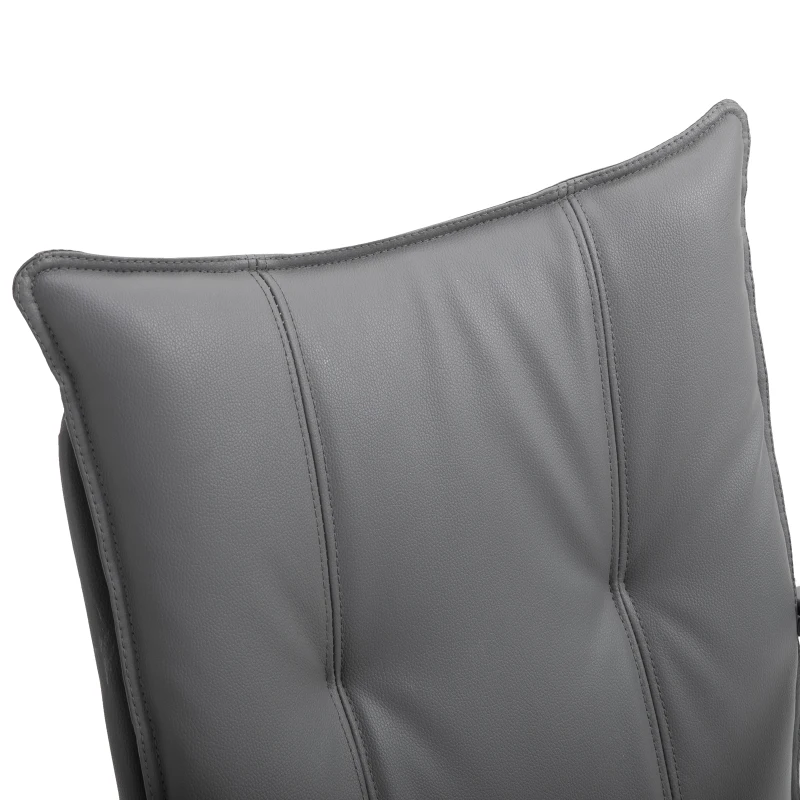 Vinsetto Poltrona Sedia da Ufficio Design Moderno Altezza Regolabile Imbottita, Pelle PU Cotone PP, Grigio, 64 x 57 x 91-101 cm