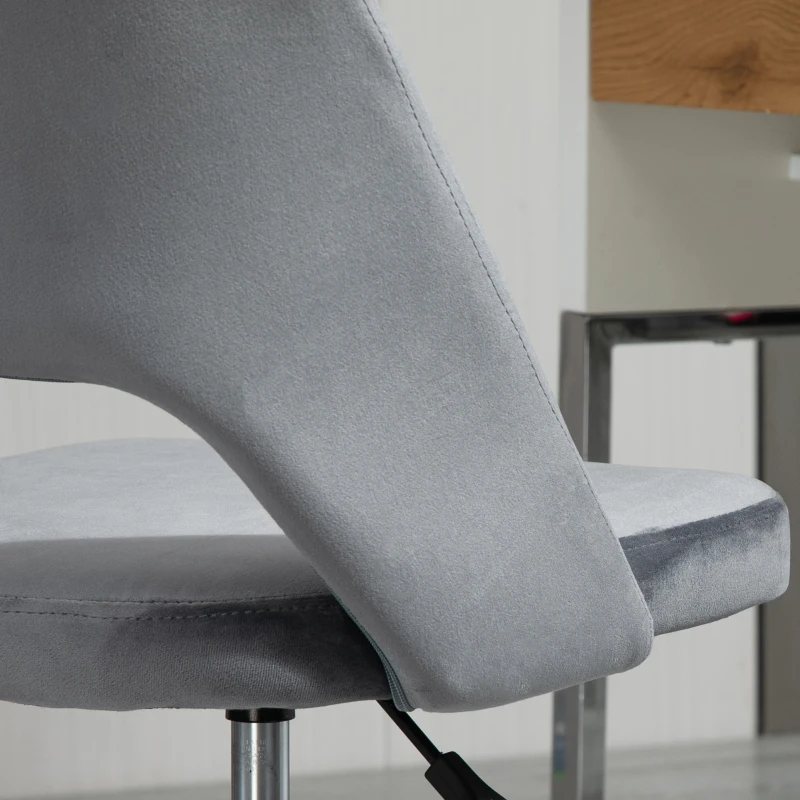 Vinsetto Chaise de bureau design contemporain pivotante 360° ergonomique dossier strié aéré hauteur réglable revêtement velours 49 x 60 x 91 cm gris foncé