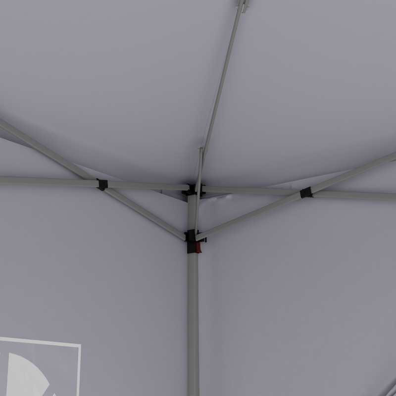 Outsunny Paviljoen, Partytent, 4 afneembare zijwanden, 2 ramen, metalen frame, 2,95 x 2,95 m, Wit
