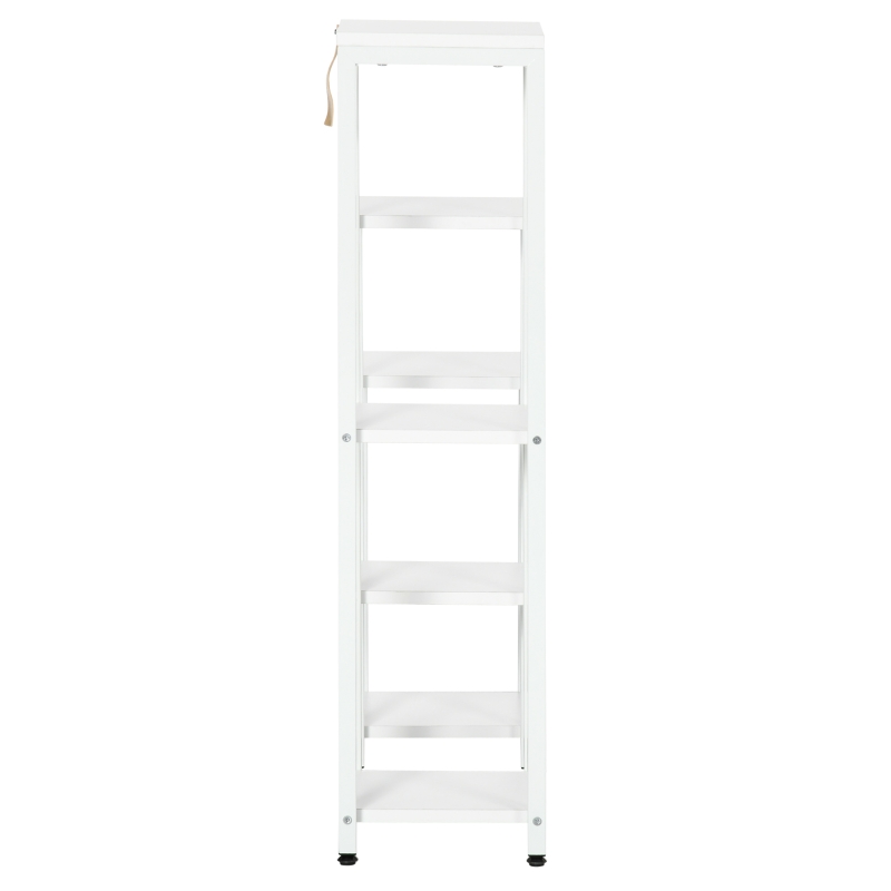 Outsunny Bloemenstandaard, Plantenstandaard, 7 Niveaus, voor Binnen- en Buitengebruik, Staal, wit, 65 x 23 x 94,5 cm